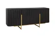 Buffet bois manguier noir et or 160 cm – Design rétro chic | Bellozia