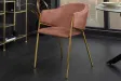 Chaises NOBLESSE velours rose pieds dorés – chaises modernes élégantes  – Bellozia