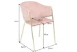 Chaises NOBLESSE velours rose pieds dorés – chaises modernes élégantes  – Bellozia