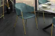 Chaises NOBLESSE velours bleu sarcelle pieds dorés – chaises modernes chic