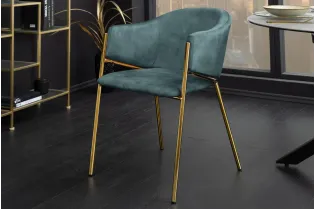 Chaises NOBLESSE velours bleu sarcelle pieds dorés – chaises modernes chic 2