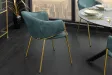 Chaise capitonnée revêtue en tissus bleu Chaises de salle à manger...
