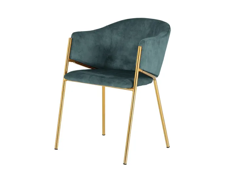 Chaises NOBLESSE velours bleu sarcelle pieds dorés – chaises modernes chic