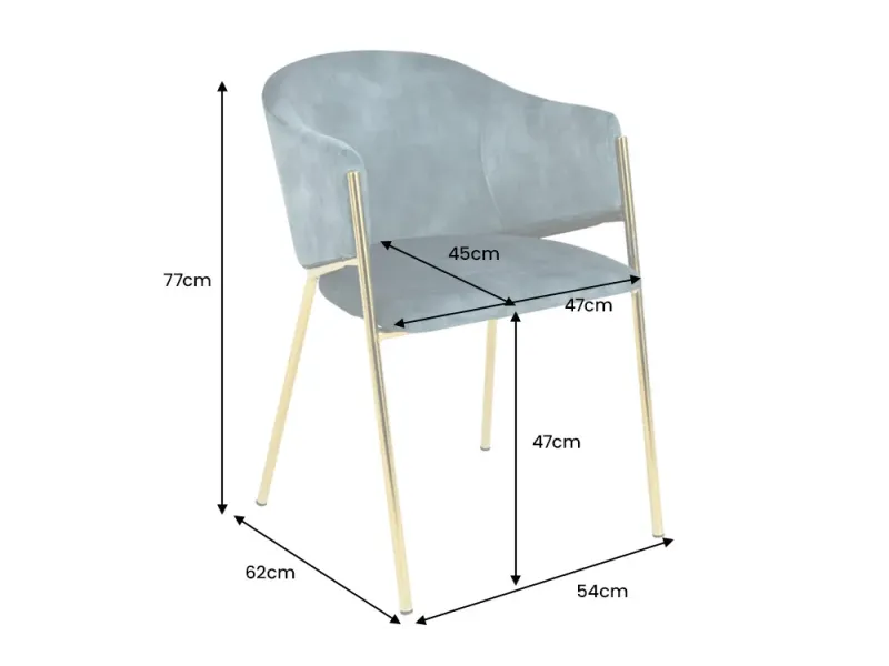 Chaises NOBLESSE velours bleu sarcelle pieds dorés – chaises modernes chic