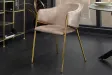 Chaises NOBLESSE velours beige champagne pieds dorés – chaises modernes chic – Bellozia