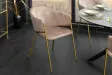 Chaises NOBLESSE velours beige champagne pieds dorés – chaises modernes chic – Bellozia