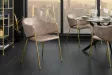 Chaises NOBLESSE velours beige champagne pieds dorés – chaises modernes chic – Bellozia