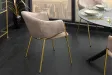 Chaises NOBLESSE velours beige champagne pieds dorés – chaises modernes chic – Bellozia