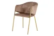 Chaises NOBLESSE velours beige champagne pieds dorés – chaises modernes chic – Bellozia