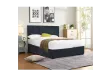Ensemble lit coffre moderne en velours coloris taupe + matelas