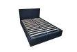 Lit coffre adulte contemporain de 160 x 200 cm en tissu gris Milaydie