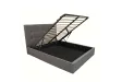 Lit coffre adulte contemporain de 140 x 200 cm en tissu gris Milaydie
