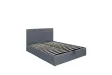 Lit Coffre QINA 2 personnes – 160 x 200 cm – Tissu gris effet lin