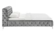 Lit MODERN BAROCK 160 x 200 cm – Velours gris style Chesterfield baroque