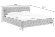 Lit MODERN BAROCK 160 x 200 cm – Velours gris style Chesterfield baroque