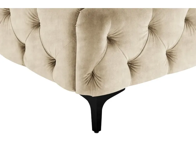 Lit MODERN BAROCK 180 x 200 cm – Velours champagne de style baroque