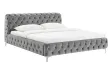 Lit MODERN BAROCK 180 x 200 cm – Velours gris style Chesterfield baroque
