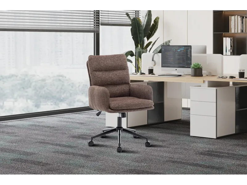 Chaise de bureau Aimé – Tissu brun Raven 45