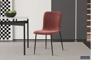 Chaise capitonnée revêtue en velours gris foncé Chaises de salle à manger... 2