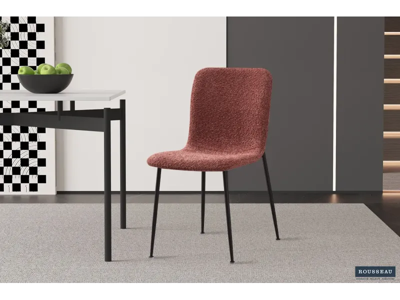 Chaise capitonnée revêtue en velours gris foncé Chaises de salle à manger...