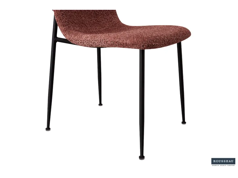 Chaise capitonnée revêtue en velours gris foncé Chaises de salle à manger...