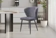 Chaise capitonnée revêtue en velours gris foncé Chaises de salle à manger...