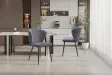 Chaise capitonnée revêtue en velours gris foncé Chaises de salle à manger...