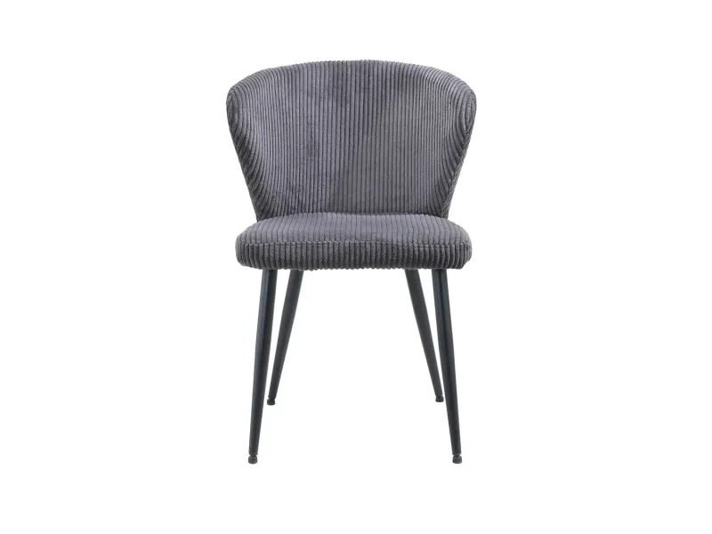 Chaise capitonnée revêtue en velours gris foncé Chaises de salle à manger...