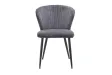 Chaise capitonnée revêtue en velours gris foncé Chaises de salle à manger...