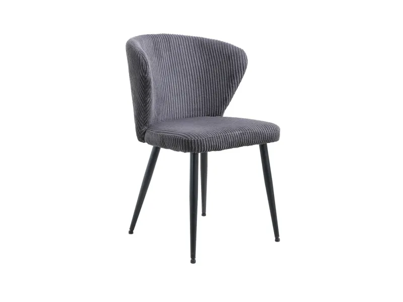 Chaise capitonnée revêtue en velours gris foncé Chaises de salle à manger...