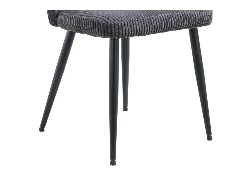 Chaise capitonnée revêtue en velours gris foncé Chaises de salle à manger...