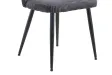Chaise capitonnée revêtue en velours gris foncé Chaises de salle à manger...