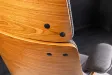 Chaise de bureau Manhattan – Tissu texturé gris & bois de noyer