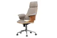 Chaise de bureau Manhattan – Tissu texturé gris & bois de noyer