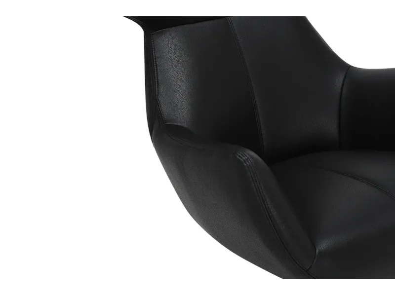 Fauteuil VOGUE pivotant à 360° en similicuir noir – Confort et élégance réunis