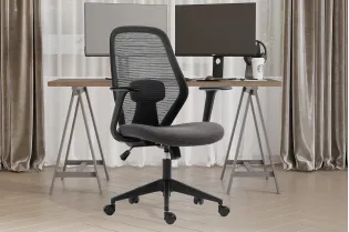 Fauteuil de Bureau Ergonomique, avec accoudoirs réglables et Tissu en Maille, idéale comme Chaise de Joueur coloris gris