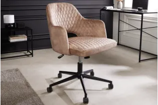 Chaise de bureau PARIS velours grège – Élégance et confort raffiné