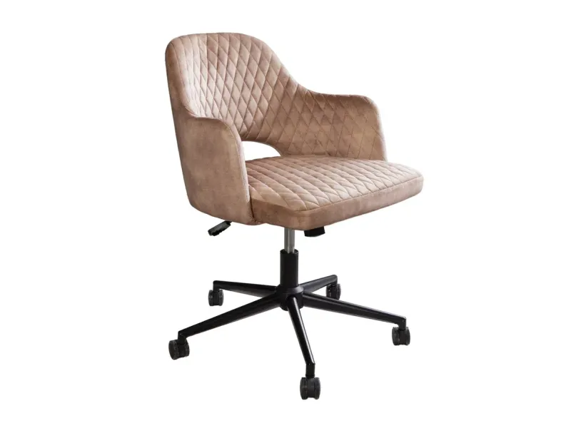 Chaise de bureau PARIS velours grège – Élégance et confort raffiné