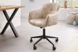 Chaise de bureau EUPHORIA velours champagne grège – Élégance, confort et raffinement