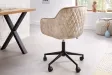 Chaise de bureau EUPHORIA velours champagne grège – Élégance, confort et raffinement