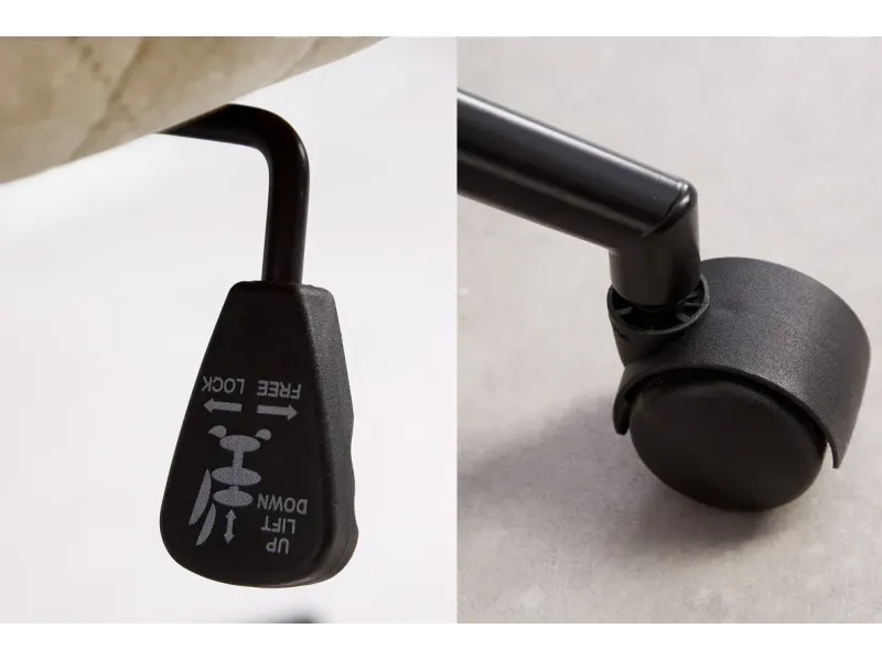 Chaise de bureau EUPHORIA velours champagne grège – Élégance, confort et raffinement