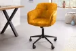 Chaise de bureau EUPHORIA velours jaune moutarde – Confort chic et design audacieux
