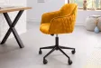 Chaise de bureau EUPHORIA velours jaune moutarde – Confort chic et design audacieux