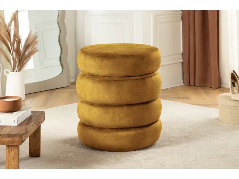 Tabouret 40 cm design en bois massif recyclé Tabourets bas |bellozia...