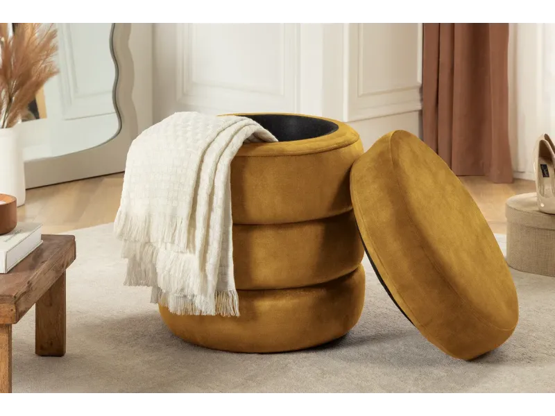 Tabouret 40 cm design en bois massif recyclé Tabourets bas |bellozia...