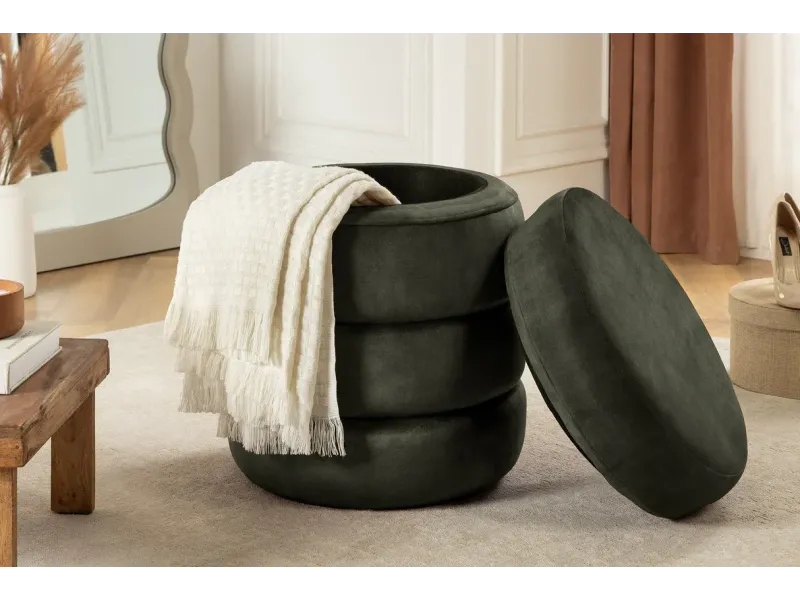 Tabouret 40 cm design en bois massif recyclé Tabourets bas |bellozia...