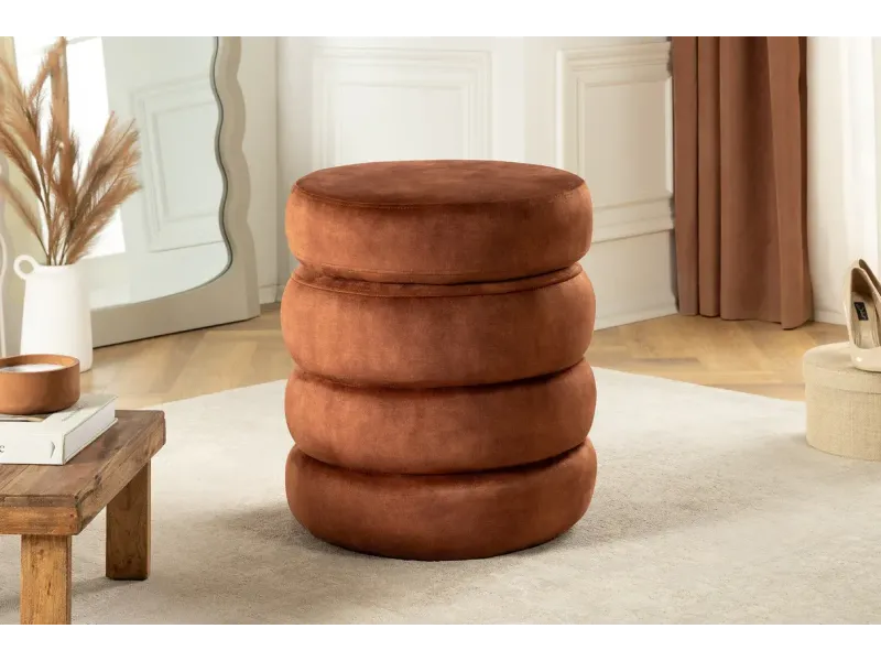 Tabouret 40 cm design en bois massif recyclé Tabourets bas |bellozia...