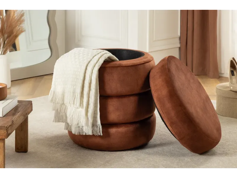 Tabouret 40 cm design en bois massif recyclé Tabourets bas |bellozia...