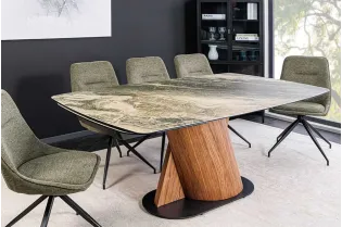 Table à manger extensible en céramique 180-225cm aspect marbre pas cher 2