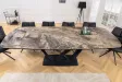 Table à manger extensible en céramique 180-225cm aspect marbre pas cher